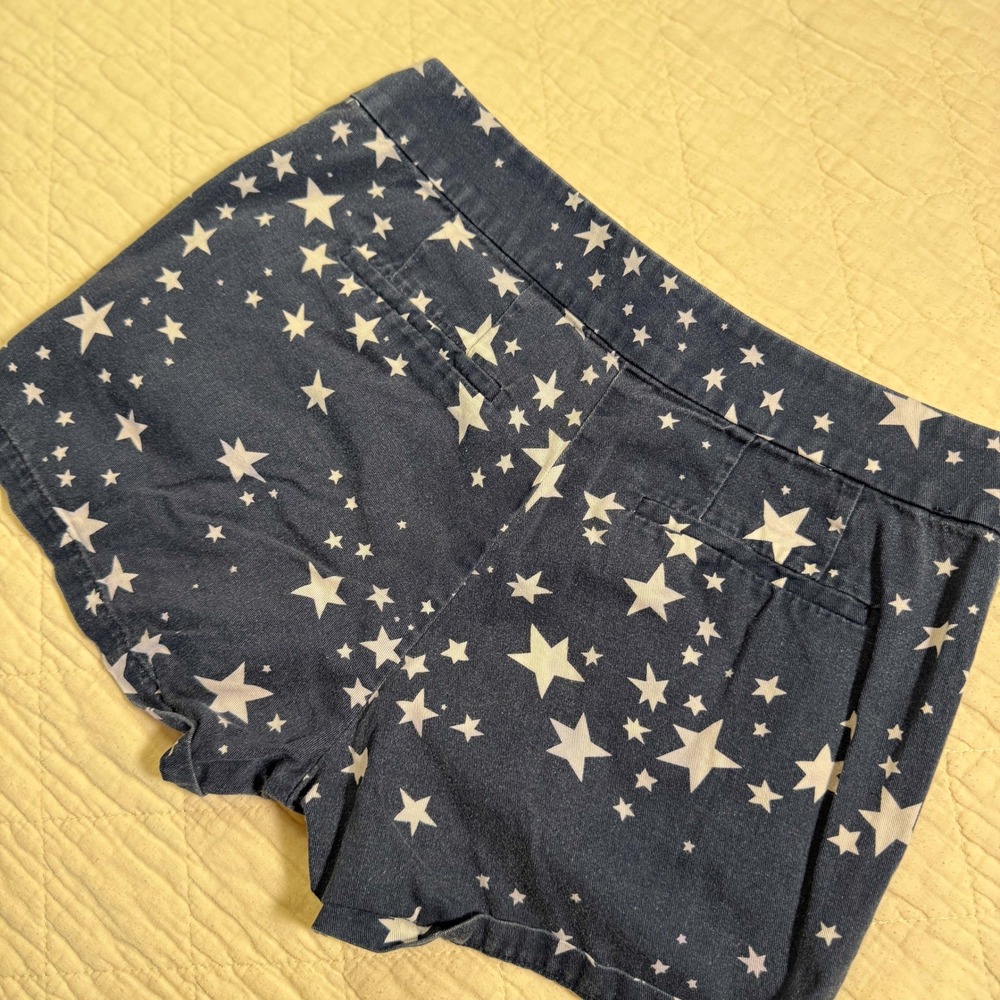 J.Crew Navy Blue Star Print Chino Shorts Size 0 H5169 Americana Celestial - Picture 5 of 6